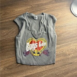 Gray 'Boys Lie' Graphic baby tee